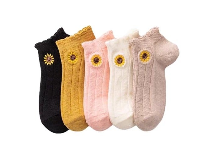 "SMARTEDGE Women's Ankle Socks, 5 Pairs with Bonus Gift, Size 34-42, Casual Comfort Multiple colors 
"