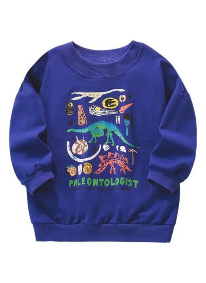 YUNIQEE Blue Graphic Printed Round Neck T-shirt