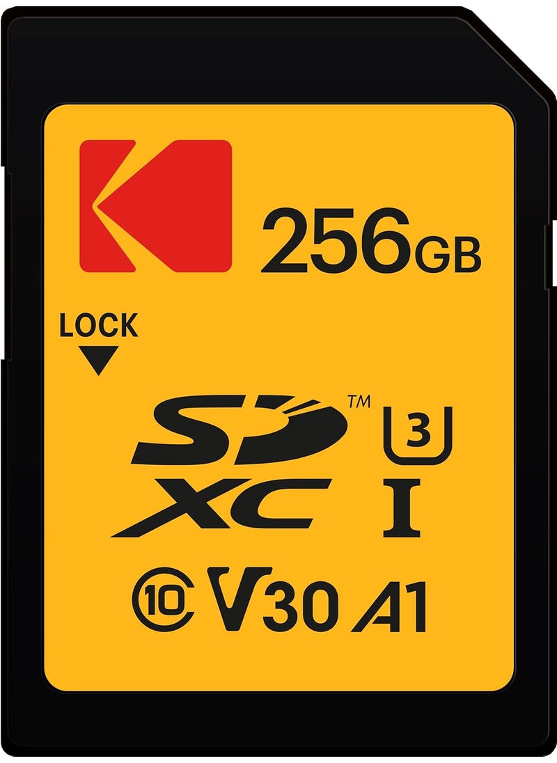 Kodak Kodak SDXC Card 256GB UHSI U3 V30 Ultra  Up to 95MBs Max Read Speed  Write Speed 85MBs Max  Storage of 4K Ultra HD Videos and HD Photos  SD Card  - Image 1