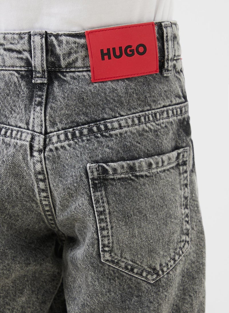 HUGO Kids' loose-fit shorts denim  - Image 4