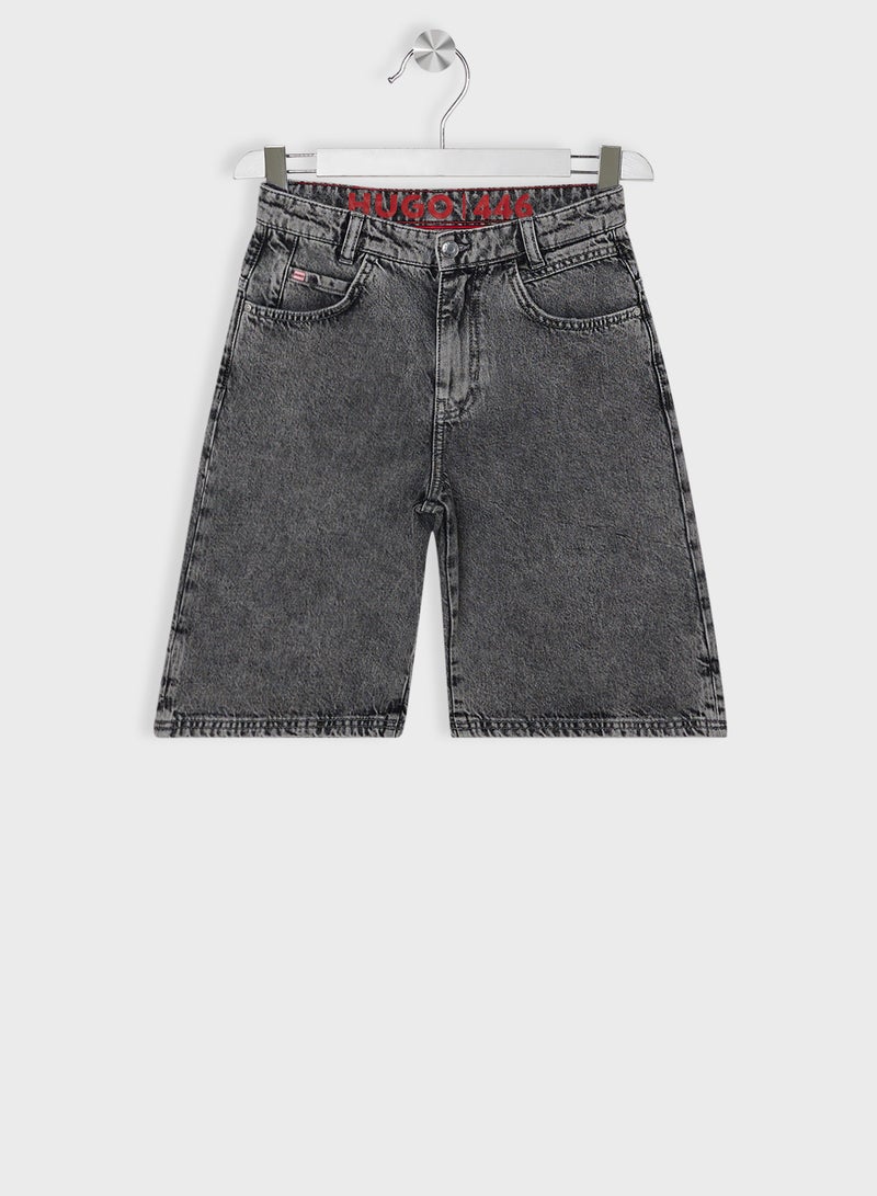 HUGO Kids' loose-fit shorts denim  - Image 1