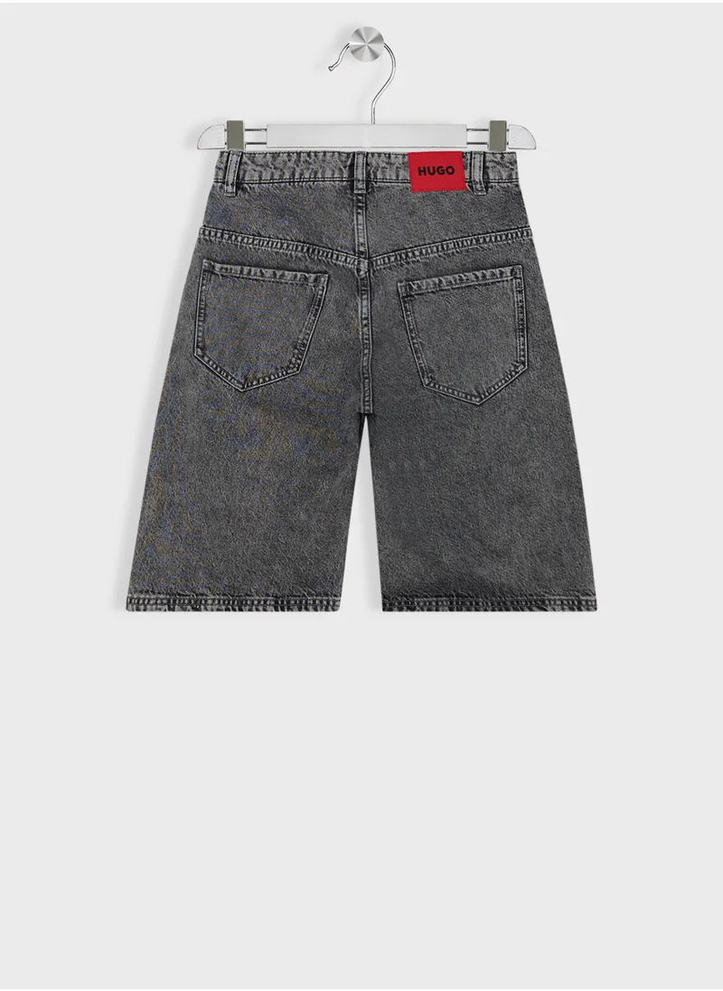 هوجو Kids' loose-fit shorts denim