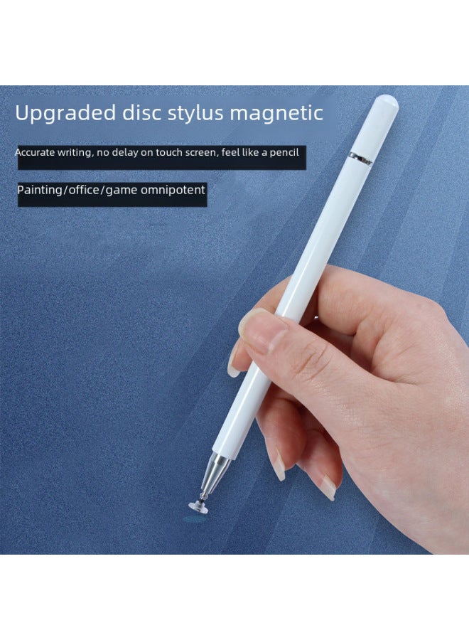 Magnetic Suction Pen Cap Round Disk Head Capacitive Pen Suction Cup Touch Control For Mobile Tablet Cutting Touch Handwriting-Color:White [magnetic Pen Cap Disc Pen]]  - Image 3