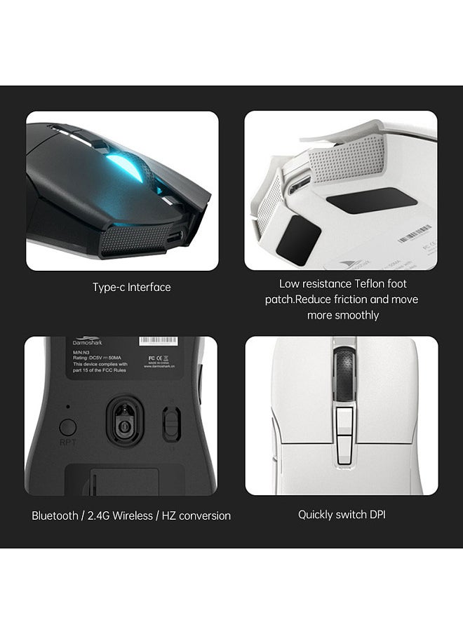 Darmoshark - Motospeed Darmoshark N3 Wireless BT 3 Mode Gaming esports Mouse 26000DPI 7 key Optical PAM3395 Lightweight portable computer mouse suitable for laptop computers - Image 1