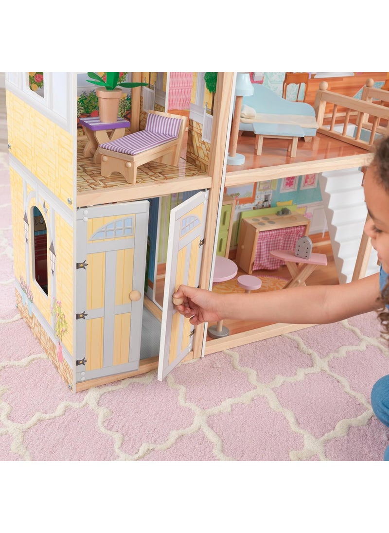 KidKraft KidKraft Majestic Mansion Wooden Dollhouse with 34Piece Accessories Working Elevator and Garage Gift for Ages 3  - Image 4