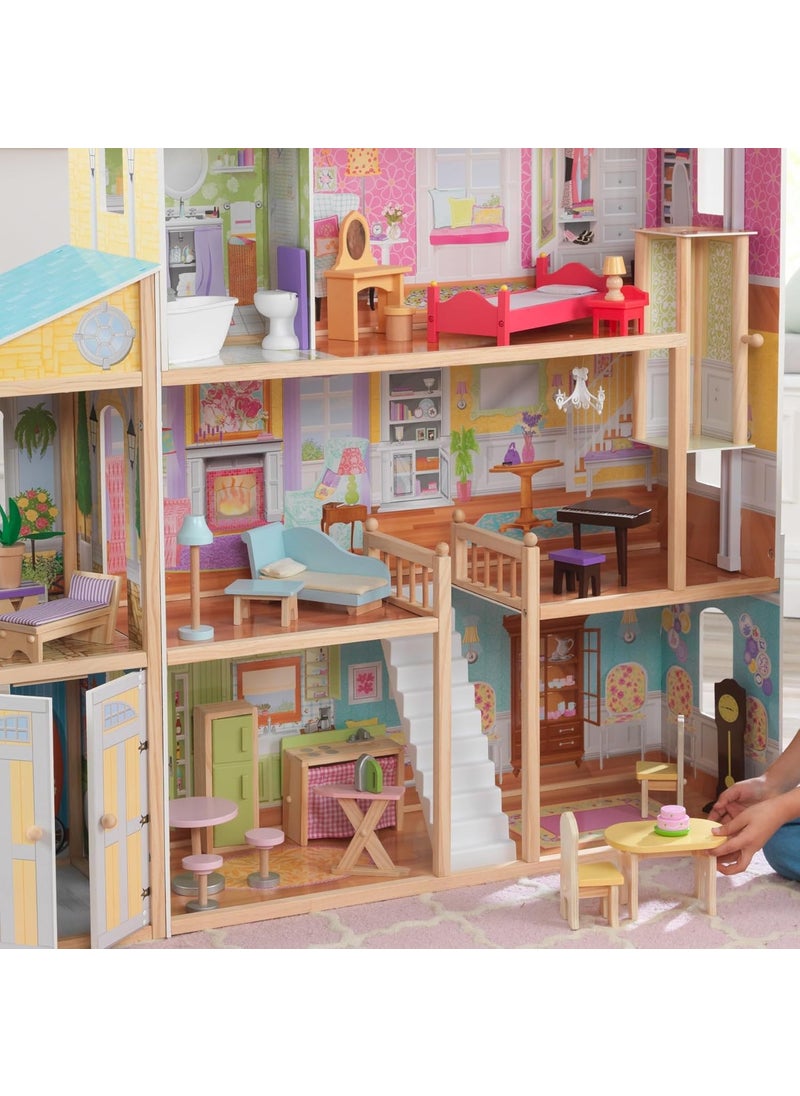 KidKraft KidKraft Majestic Mansion Wooden Dollhouse with 34Piece Accessories Working Elevator and Garage Gift for Ages 3  - Image 5
