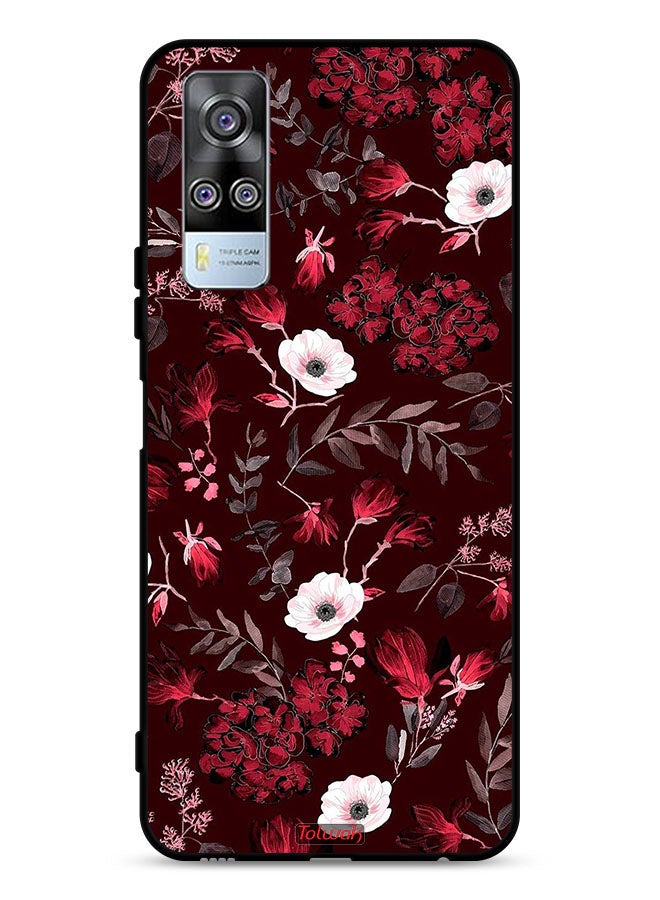Tolwak vivo Y51 2020 Protective Case Cover Small Flowers And Tropical Leaves - Image 1