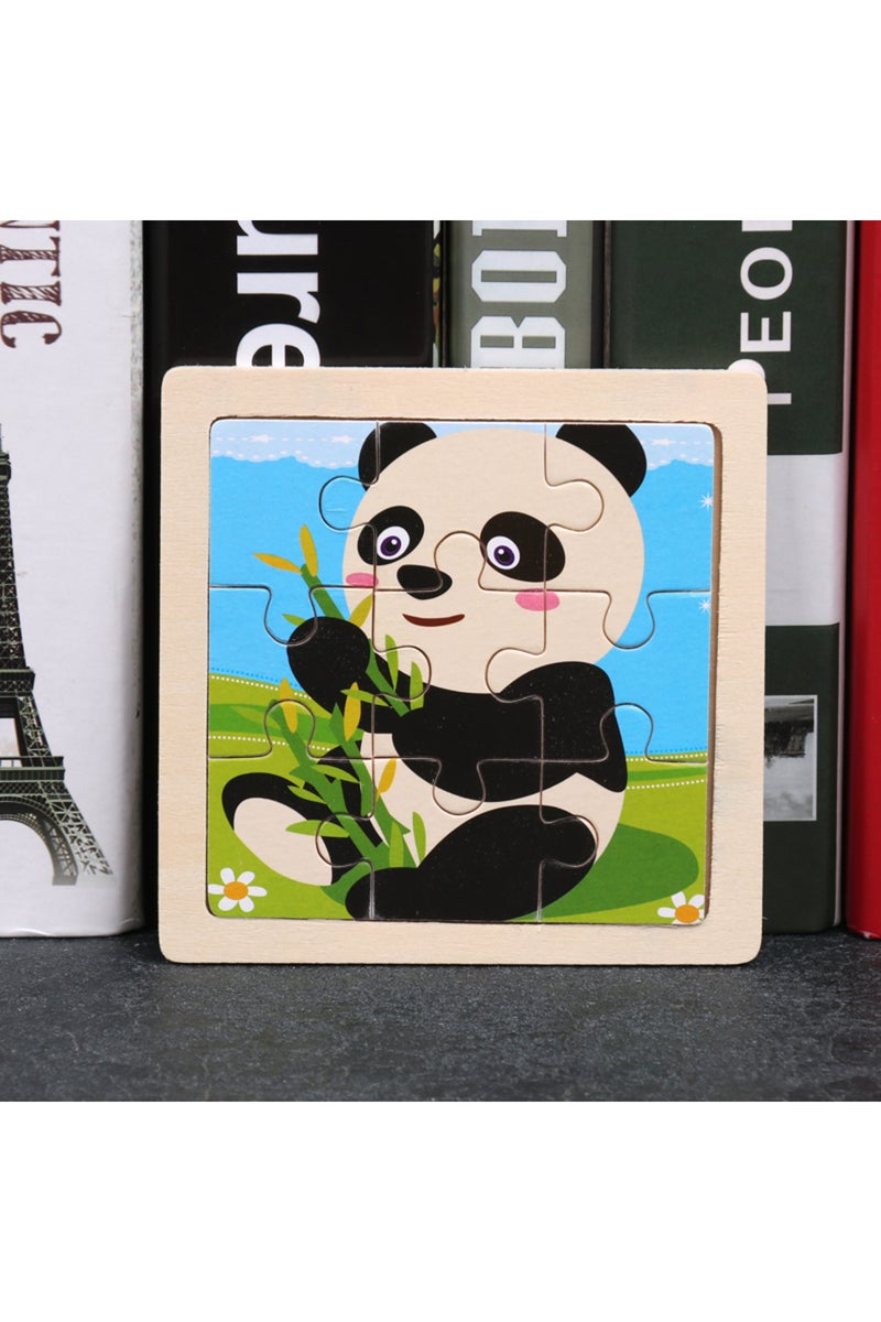 erorex 16 Hot Sale 11X11CM Kids Wooden Puzzle Baby Cartoon Animal Traffic Tangram Wood Puzzle Educational J