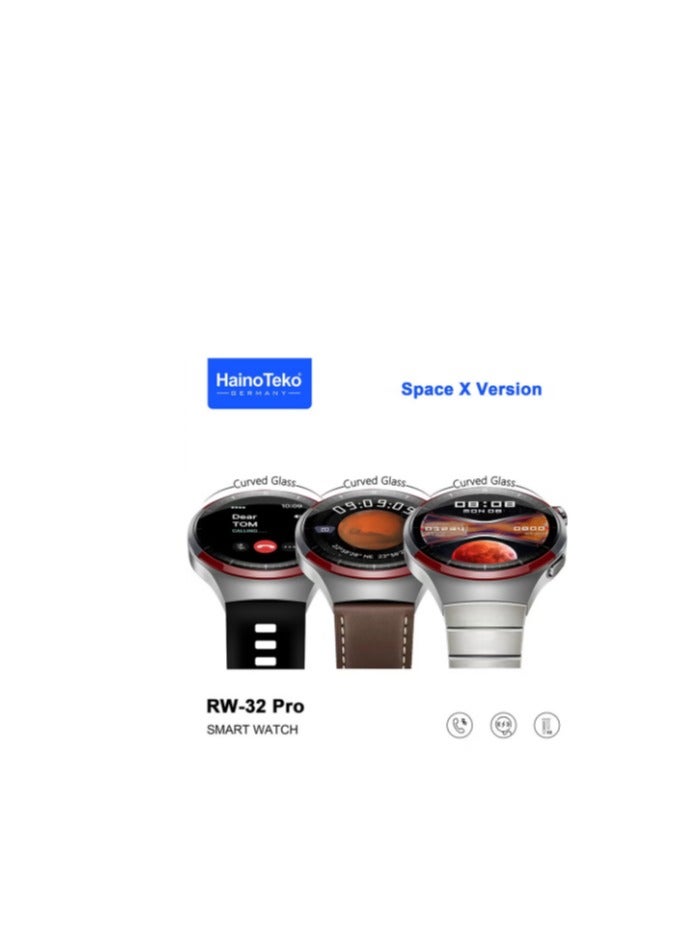 Haino Teko germany RW 32 watch 4 pro amoled round smart watch HD curved display with three set strap and wireless charger For men and boys - Image 2