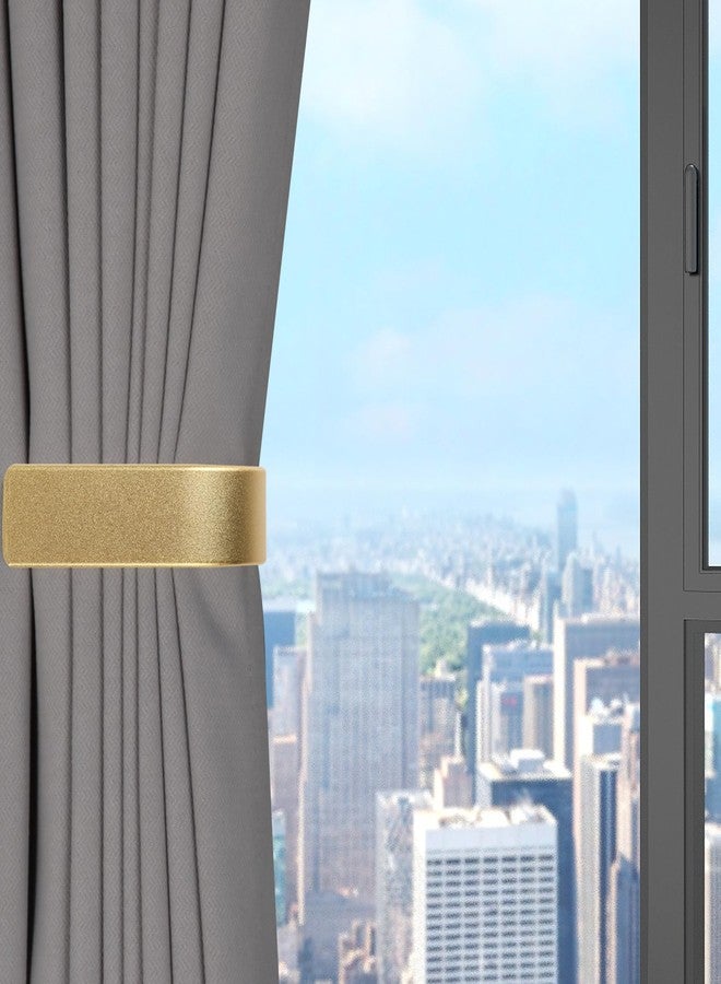 Groleca 2 Pack Modern Curtain Holdbacks Curtain Tiebacks Wall Mount Solid Aluminum U Shaped Curtain Wall Hooks Curtain Pull Backs Curtain Holders Curtain Tie Backs for Curtain (2, Gold) - Image 3