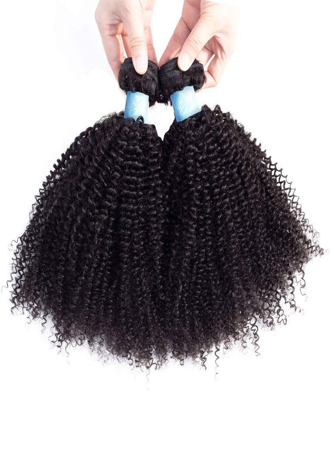 BLY 7A Mongolian Afro Kinky Curly Human Hair Single Bundle 16 Inch Unprocessed Hair Weave Weft Big Hair for African American Women Natural Color - Image 5