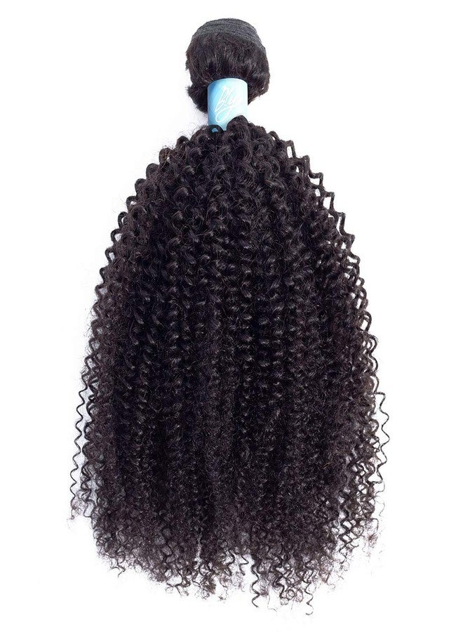 BLY 7A Mongolian Afro Kinky Curly Human Hair Single Bundle 16 Inch Unprocessed Hair Weave Weft Big Hair for African American Women Natural Color - Image 3