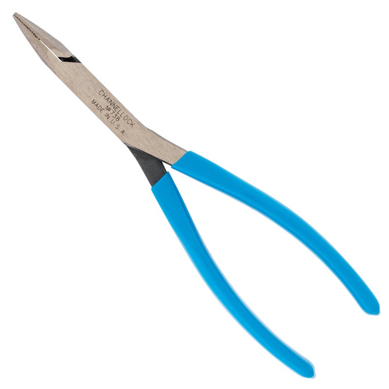 Channellock 738 8Inch Needle Nose Long Reach PlierHigh carbon Polished steel CHANNELLOCK BLUE grips
