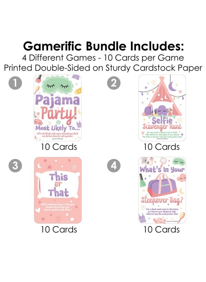 Big Dot of Happiness Big Dot of Happiness Pajama Slumber Party - Sleepover Activities & Games for 4 Girls, Birthday Party Group Games, Gamerific Bundle for Kids Parties - 10 Cards  - Image 3
