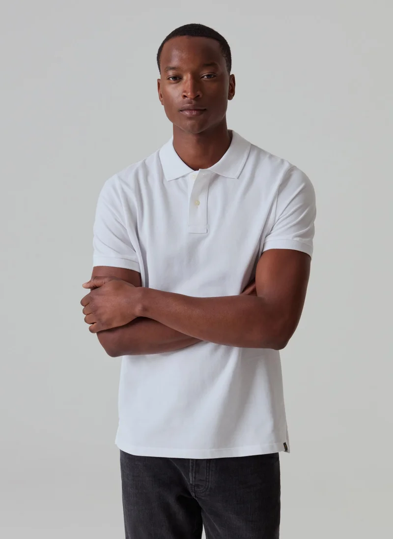 او في اس Supima cotton piquet polo shirt