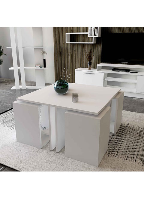 White center table with modern nesting tables - CT10 40x280x40 cm