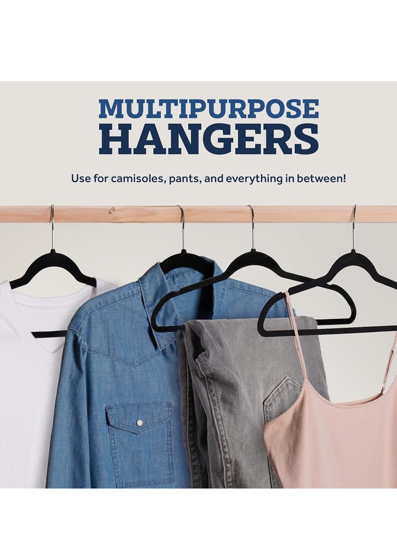 30 Pieces Non-Slip Velvet 360 Degree Swivel Hangers Set Black - Image 4