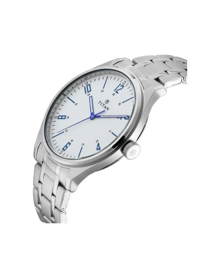 تيتان Men Analog Display Watch With Silver Metal Strap - 1802SM01