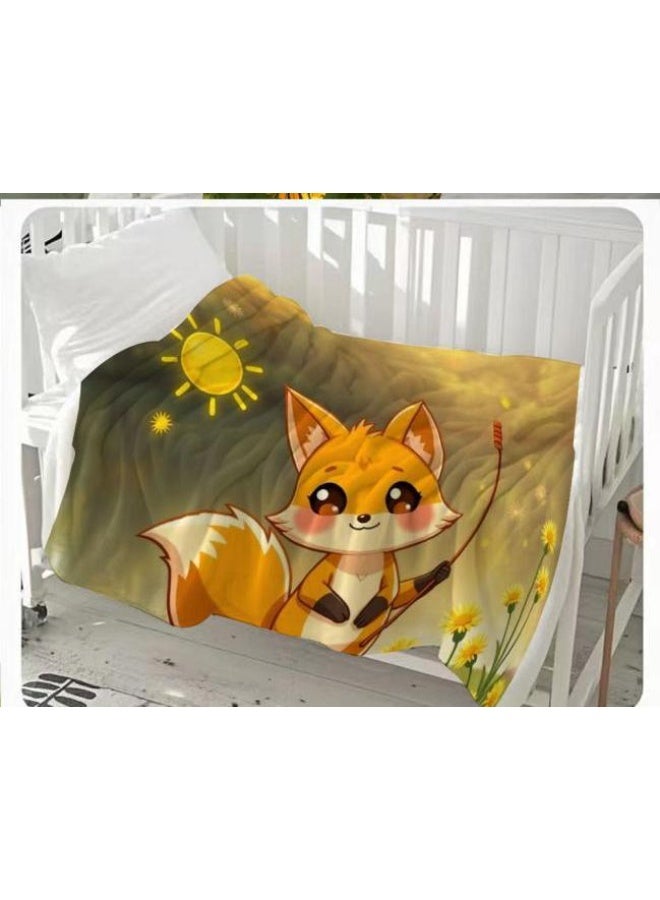 general Children's or student cartoon flannel thin blanket (warm and comfortable, suitable for sleep, games) 100cm*150cm - 1141 - Image 1