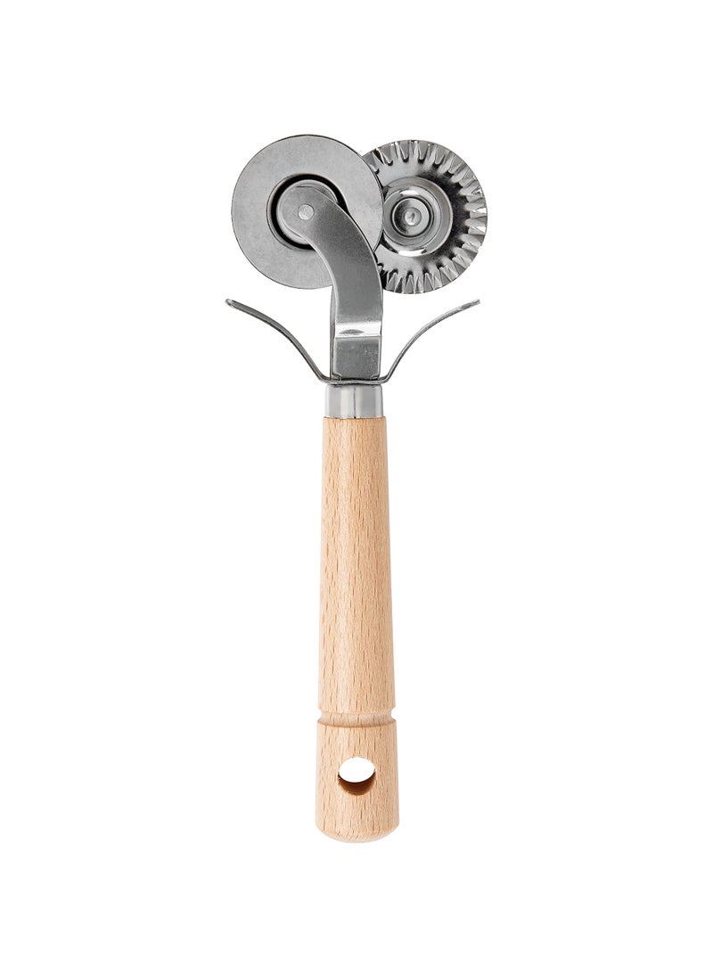 Fante's Fantes DoubleBlade Pastry Ravioli Pasta Dough Cutter Crimper Wheel Stainless Steel with Beechwood Handle The Italian Market Original since 1906 