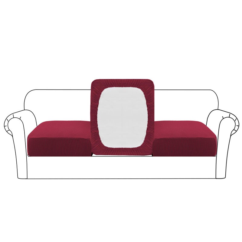 Flamingo P Stretch Seat Cushion Cover Sofa Cushion Furniture Protector for Sofa Seat Sofa Slipcover Sofa Cover Soft Flexibility with Elastic Bottom 3 Seat Cushion Cover Wine