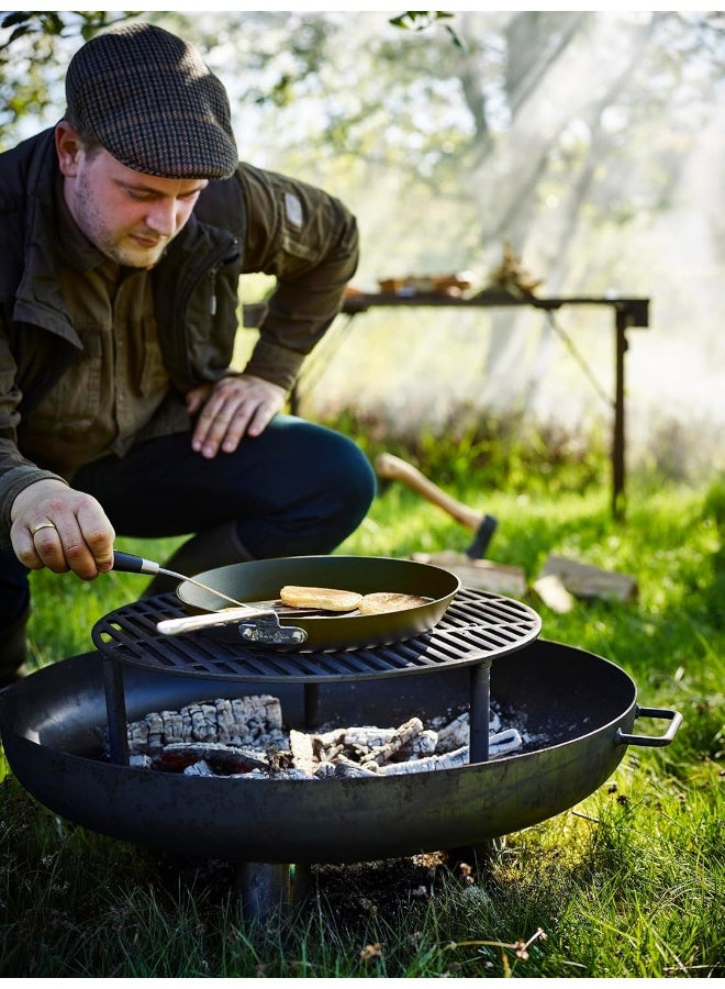 SCANPAN مقلاة سكنبان الحديد الأسود 26 سم من الفولاذ الكربوني الممتاز مقاومة لدرجات الحرارة العالية مقلاة متعددة الاستخدامات مع مقبض مريح آمنة للاستخدام في الفرن - Image 4
