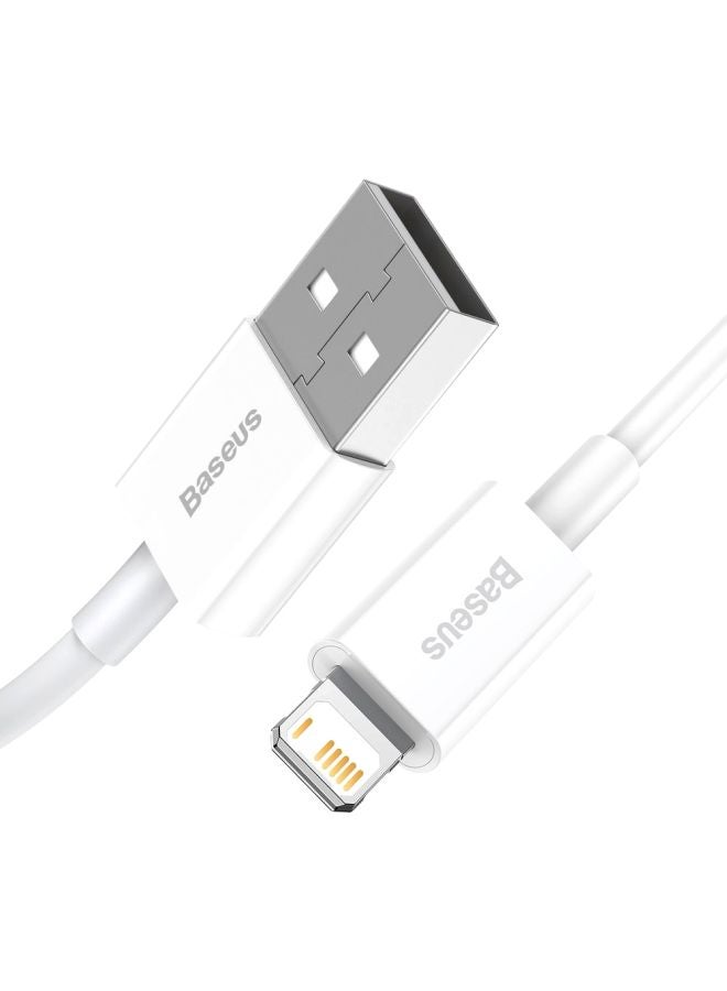 Baseus iPhone Cable, USB to Lightning-Fast Charging Cable iPhone Charger Cable 2.4A Lightning Cord Compatible for iPhone 14/14 Pro/14 Plus/14 Pro Max, iPhone 13 Pro 12 Pro Max 11 XS SE 7 Plus 6S iPad Pro 2M White - Image 2
