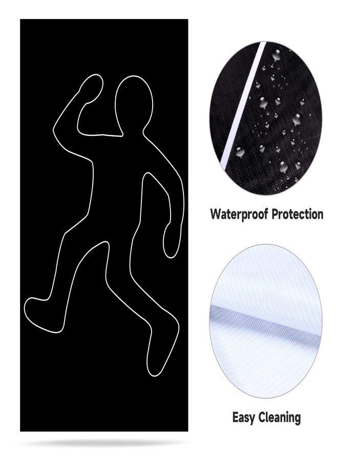 Keymall 15 Pcs Crime Scene Decoration Includes Body Silhouette Caution Tape Evidence Marker Bag Footprint Bullet Hole Stickers For Halloween CSI Theme Murder Mystery Dinner Party Room Decor - Image 2