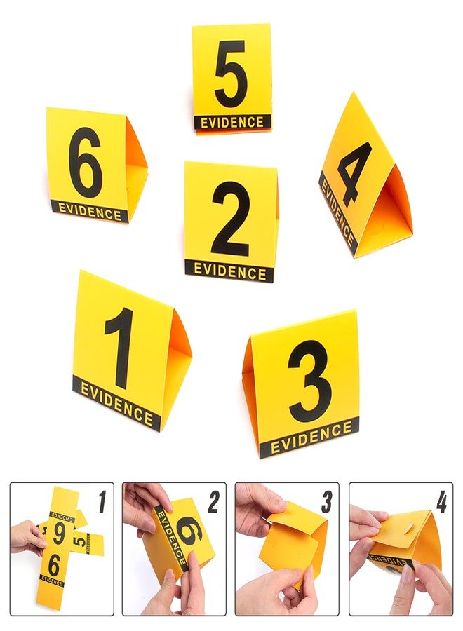 Keymall 15 Pcs Crime Scene Decoration Includes Body Silhouette Caution Tape Evidence Marker Bag Footprint Bullet Hole Stickers For Halloween CSI Theme Murder Mystery Dinner Party Room Decor - Image 3