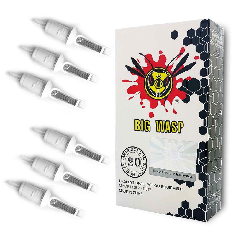 BIGWASP كارتريدج إبرة الوشم القابلة للتصرف BIGWASP Professional 1015RM #10 Bugpin 15 Magnum مقوسة (15RM) 20 قطعة - Image 1
