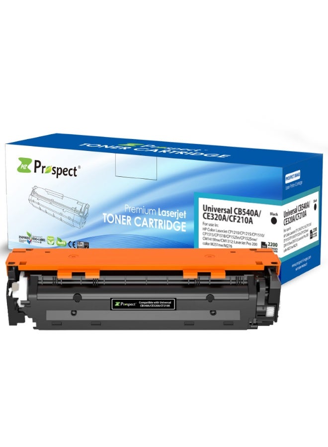 Prospect Toner 131A/ 128A/ 125A Black Laser Compatible with HP Models 131A CF210A /128A CE320A /125A CB540A for Printers HP Color LaserJet CP1210/CP1215/CP1510/CP1515/CP1518/CP1525n/CP1525nw/CM1415fnw/CM1312/Pro 200 color /M251nw/M276 ( Black ) - Image 1