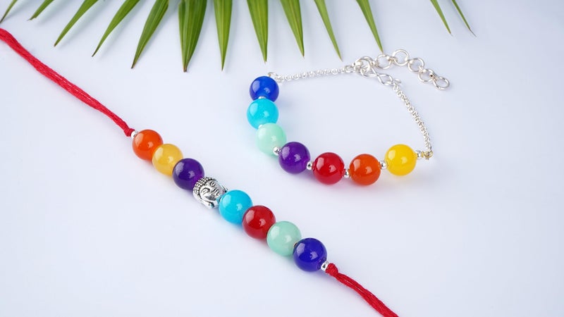 JFL - Jewellery for Less Chakra Energetic Healing Money Magnet Rakhi Bracelet for Spiritual Connection and Protection for Brother/Bhaiya/Bhabhi/Sister/Unisex/Couple (Adjustable) - Image 2