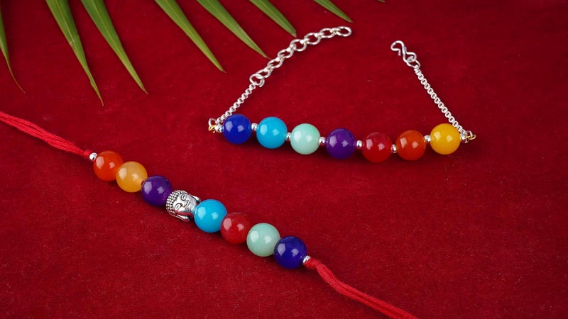 JFL - Jewellery for Less Chakra Energetic Healing Money Magnet Rakhi Bracelet for Spiritual Connection and Protection for Brother/Bhaiya/Bhabhi/Sister/Unisex/Couple (Adjustable) - Image 5