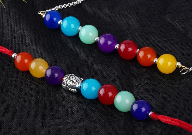 JFL - Jewellery for Less Chakra Energetic Healing Money Magnet Rakhi Bracelet for Spiritual Connection and Protection for Brother/Bhaiya/Bhabhi/Sister/Unisex/Couple (Adjustable) - Image 4