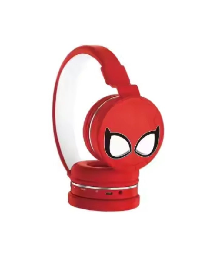 SPIDERMAN Spider-Man Wireless Bluetooth Headphones for Kids - High-Resolution Sound, 400mAh Battery, 18-Hour Playback, Built-in Microphone, Volume Control, 3.5mm Jack, 40mm Driver, Red - Image 1
