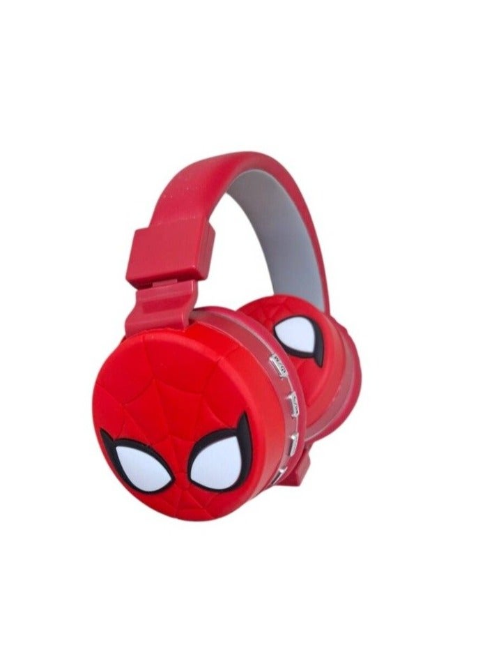 SPIDERMAN Spider-Man Wireless Bluetooth Headphones for Kids - High-Resolution Sound, 400mAh Battery, 18-Hour Playback, Built-in Microphone, Volume Control, 3.5mm Jack, 40mm Driver, Red - Image 2