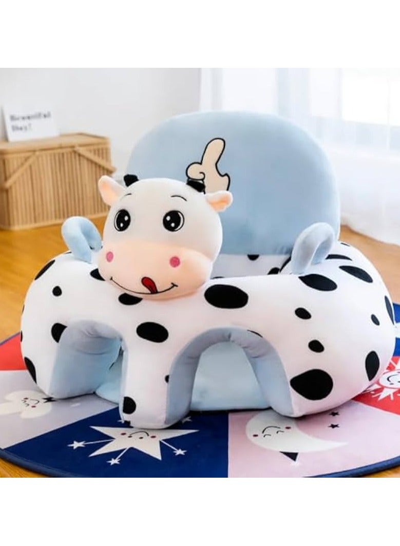 Baby Sofa Chair – Infant Plush Sitting Support Seat (Cow) | Soft Learning Chair & Animal Pillow for Kids – Birthday & Holiday Gift 