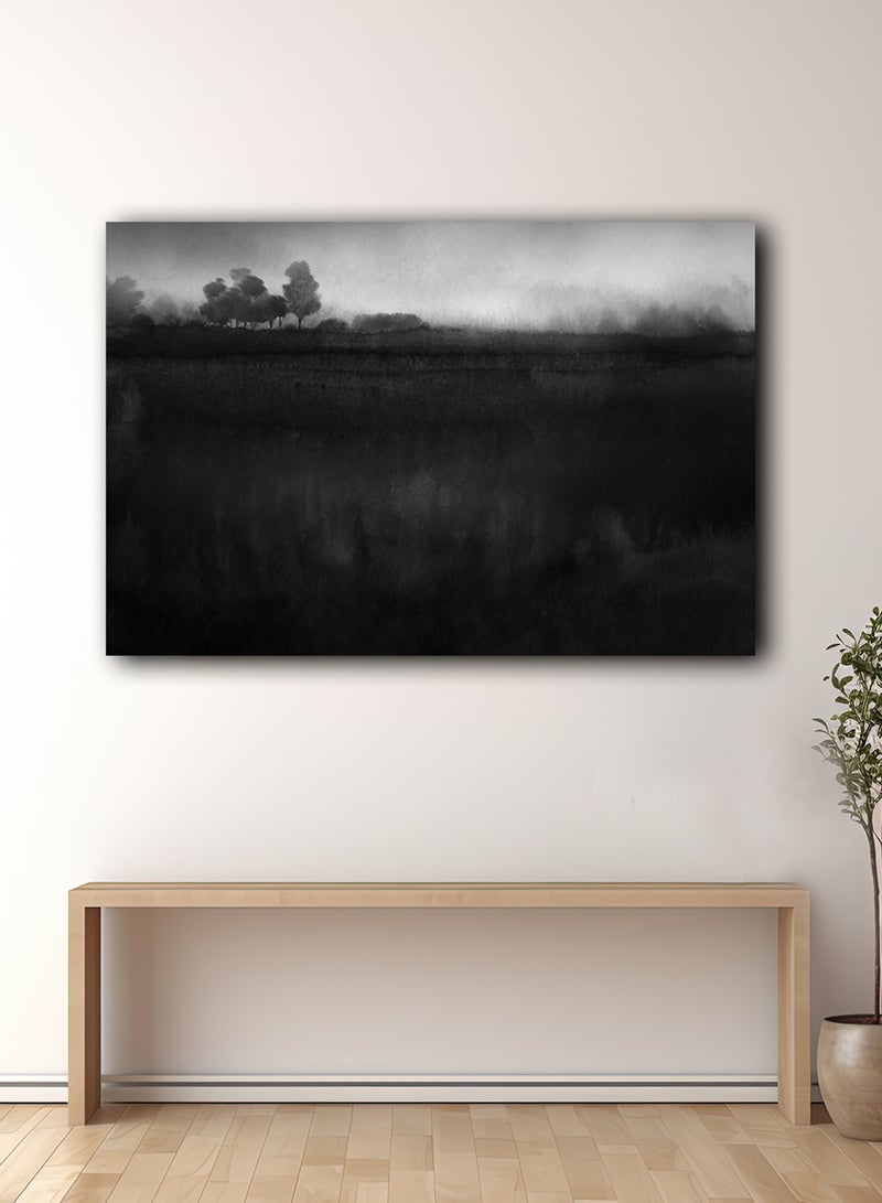 لوحة كانفاس على إطار خشبي بتصميم مشهد طبيعي مظلم - Image 2