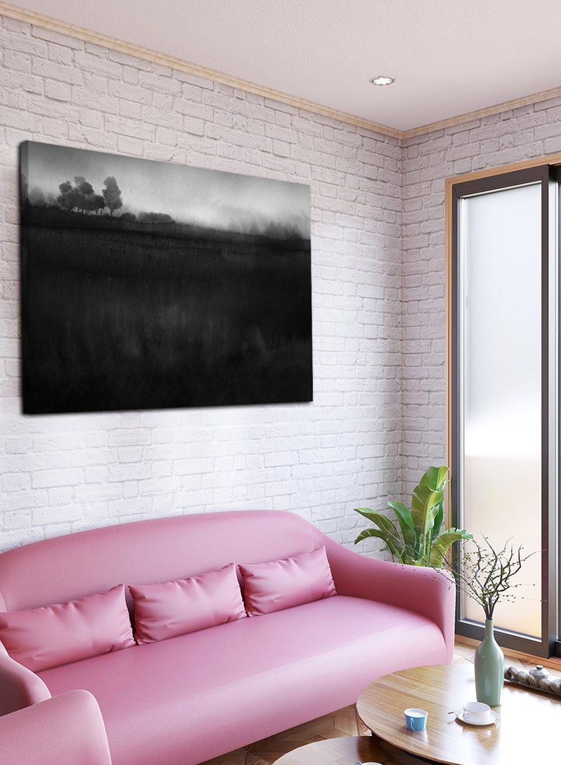 لوحة كانفاس على إطار خشبي بتصميم مشهد طبيعي مظلم - Image 3