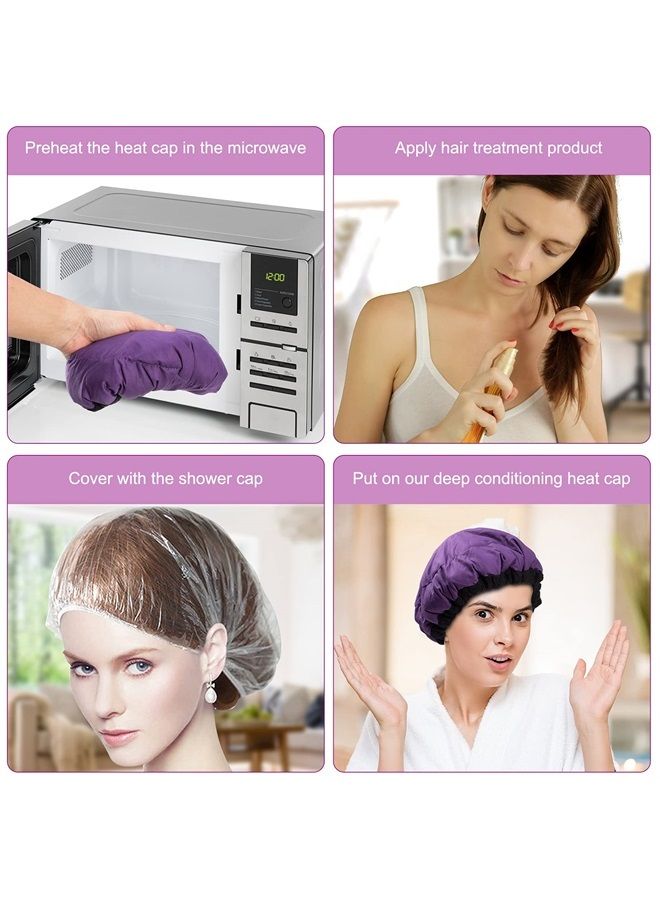 Debecty Deep Conditioning Heat Cap Microwavable Heat Cap for Steaming Hair Styling and Treatment Steam Cap Steaming Haircare Therapy (Purple) - Image 4
