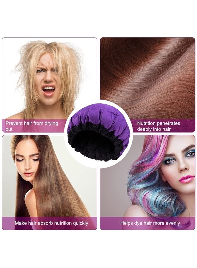 Debecty Deep Conditioning Heat Cap Microwavable Heat Cap for Steaming Hair Styling and Treatment Steam Cap Steaming Haircare Therapy (Purple) - Image 3