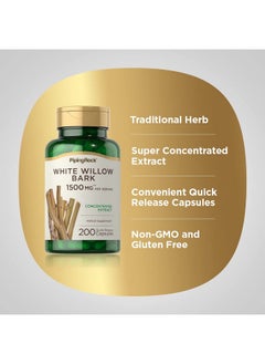 Piping Rock White Willow Bark Capsules 1500Mg ; 200 Count ; Concentrated Extract ; Herbal Supplement ; Gluten Free Nongmo  - Image 5