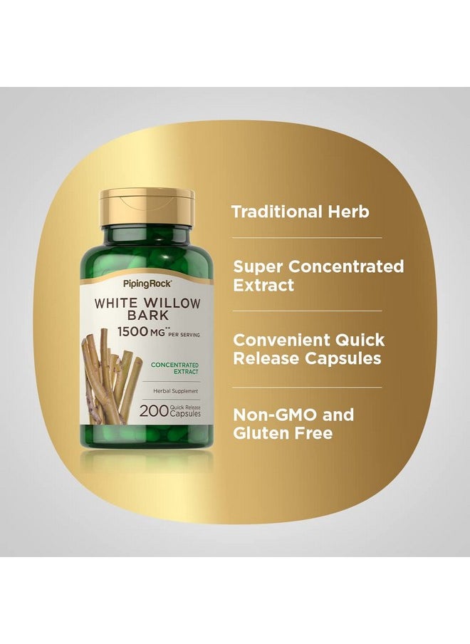 Piping Rock White Willow Bark Capsules 1500Mg ; 200 Count ; Concentrated Extract ; Herbal Supplement ; Gluten Free Nongmo  - Image 5