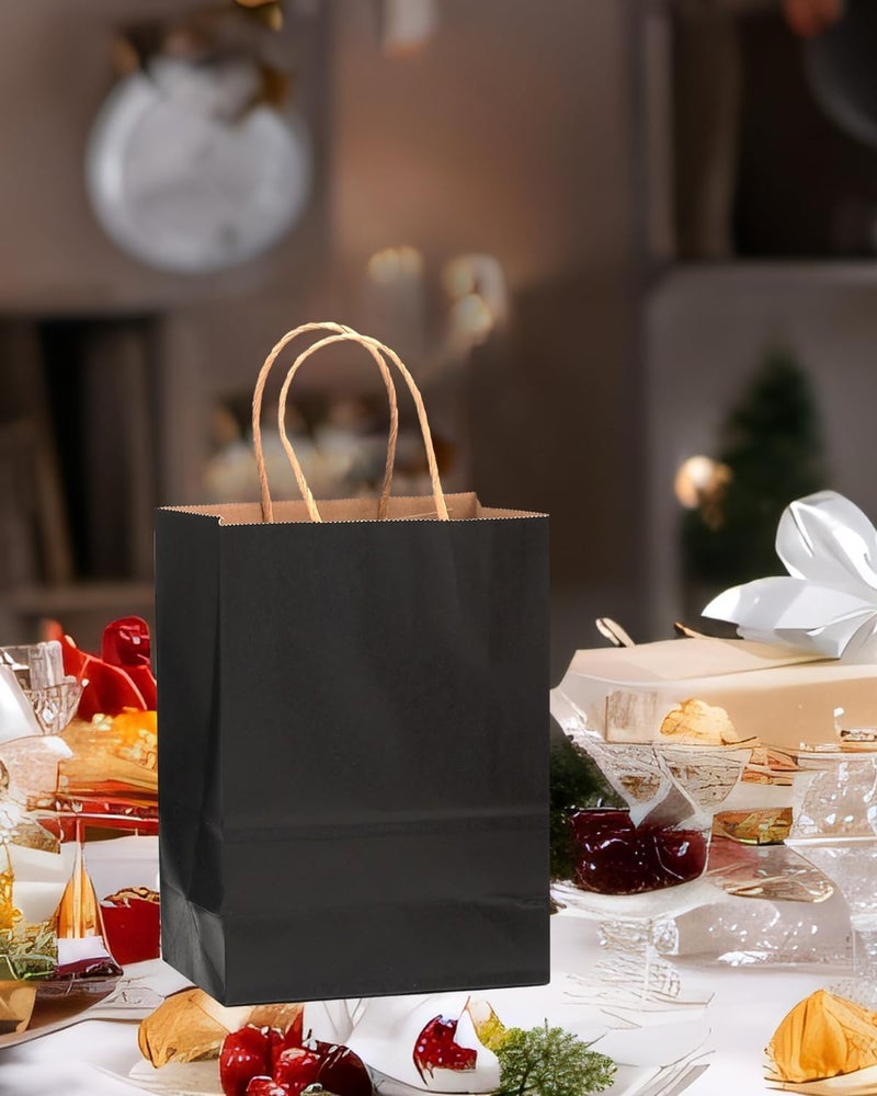 qiqee 200-Pack Black Paper Gift Bags - Image 5