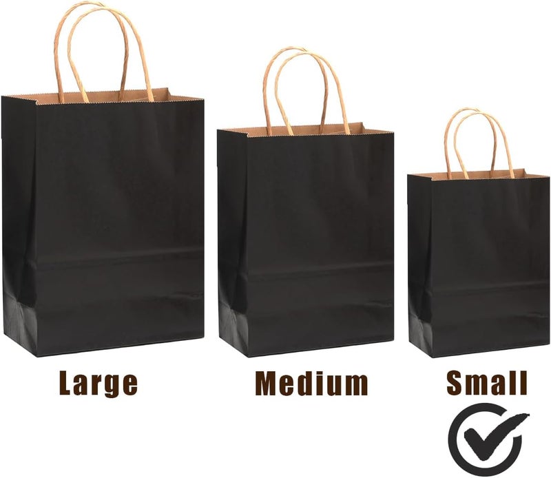 qiqee 200-Pack Black Paper Gift Bags - Image 3