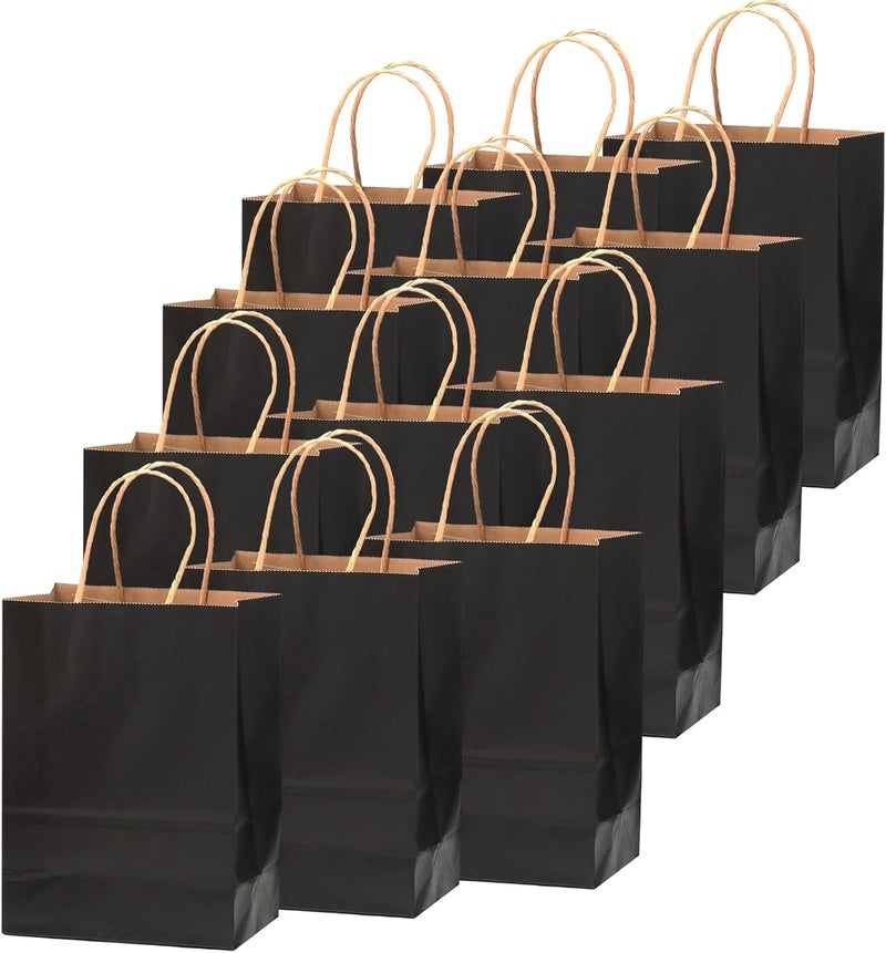 qiqee 200-Pack Black Paper Gift Bags - Image 2