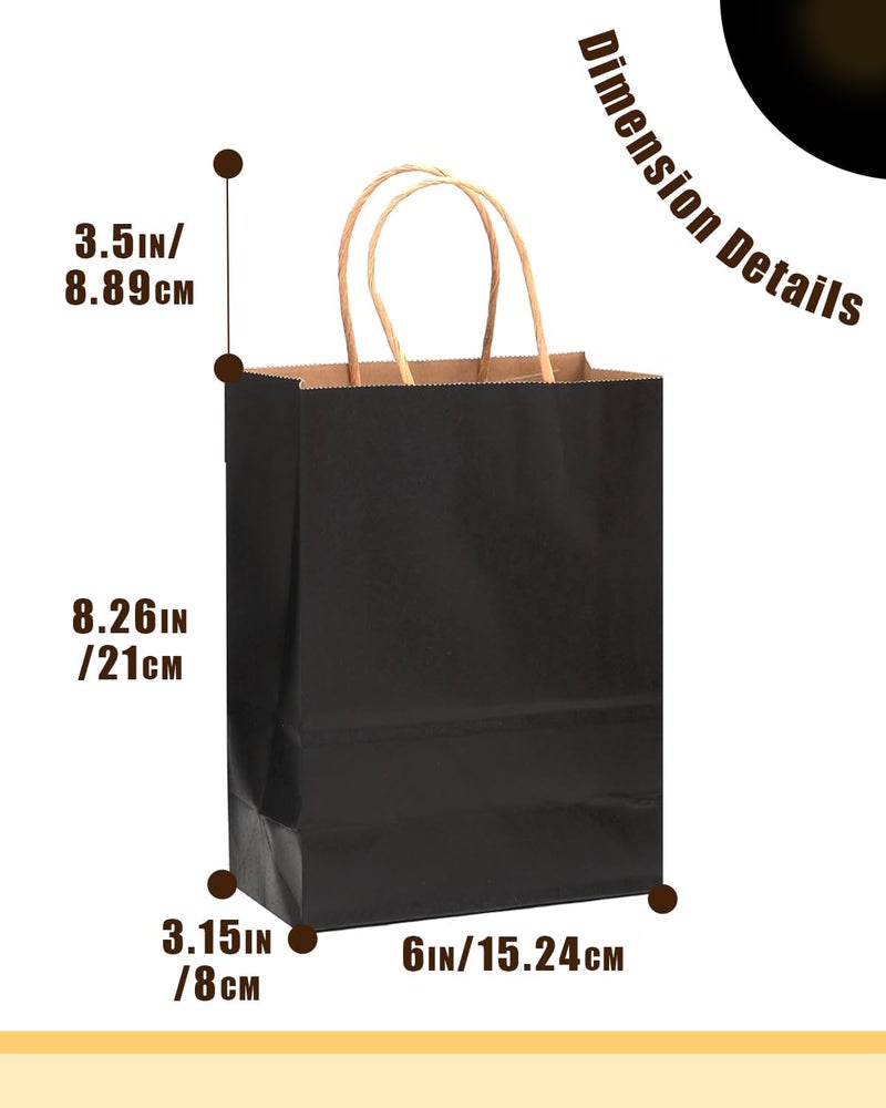 qiqee 200-Pack Black Paper Gift Bags - Image 4