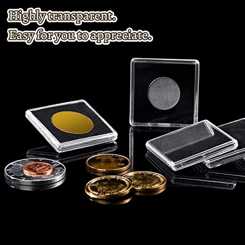 Leinuosen 30 Pcs Adjustable Acrylic Coin Cases for Collectors with Sponges 20/25/30/35/40 mm Coin Snap Holder Silver Dollar Protection Cases Dollar Collection Supplies - Image 4