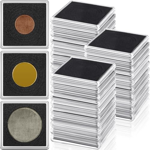 Leinuosen 30 Pcs Adjustable Acrylic Coin Cases for Collectors with Sponges 20/25/30/35/40 mm Coin Snap Holder Silver Dollar Protection Cases Dollar Collection Supplies - Image 1