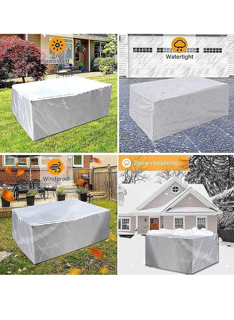 HomarKet Patio Furniture Covers, Outdoor Furniture Cover Waterproof, General Purpose, Outside Table and Chair Covers, Heavy Duty 210D 250x200x80cm, Grey  - Image 2